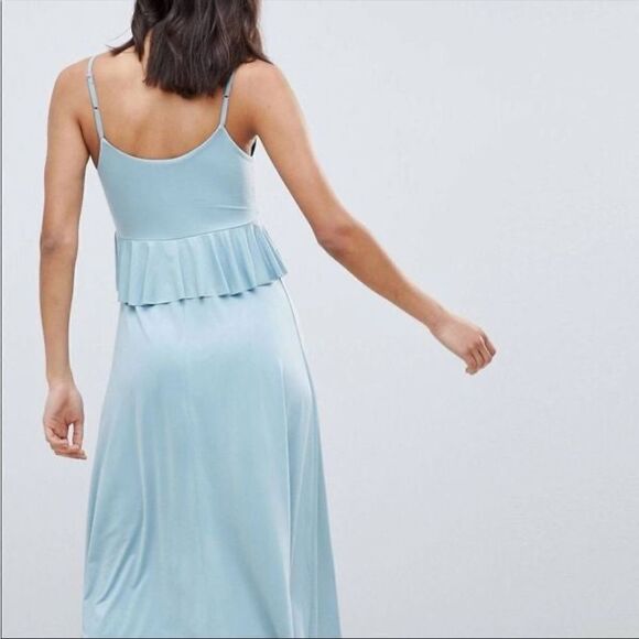 ✨ASOS DESIGN slinky midi sundress with waist ruffle - Picture 8 of 8